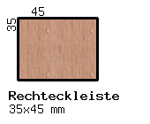 Lärche-Rechteckleiste 35x45 mm